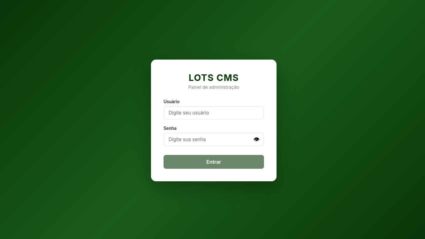 LOTS Therapy CMS — painel administrativo